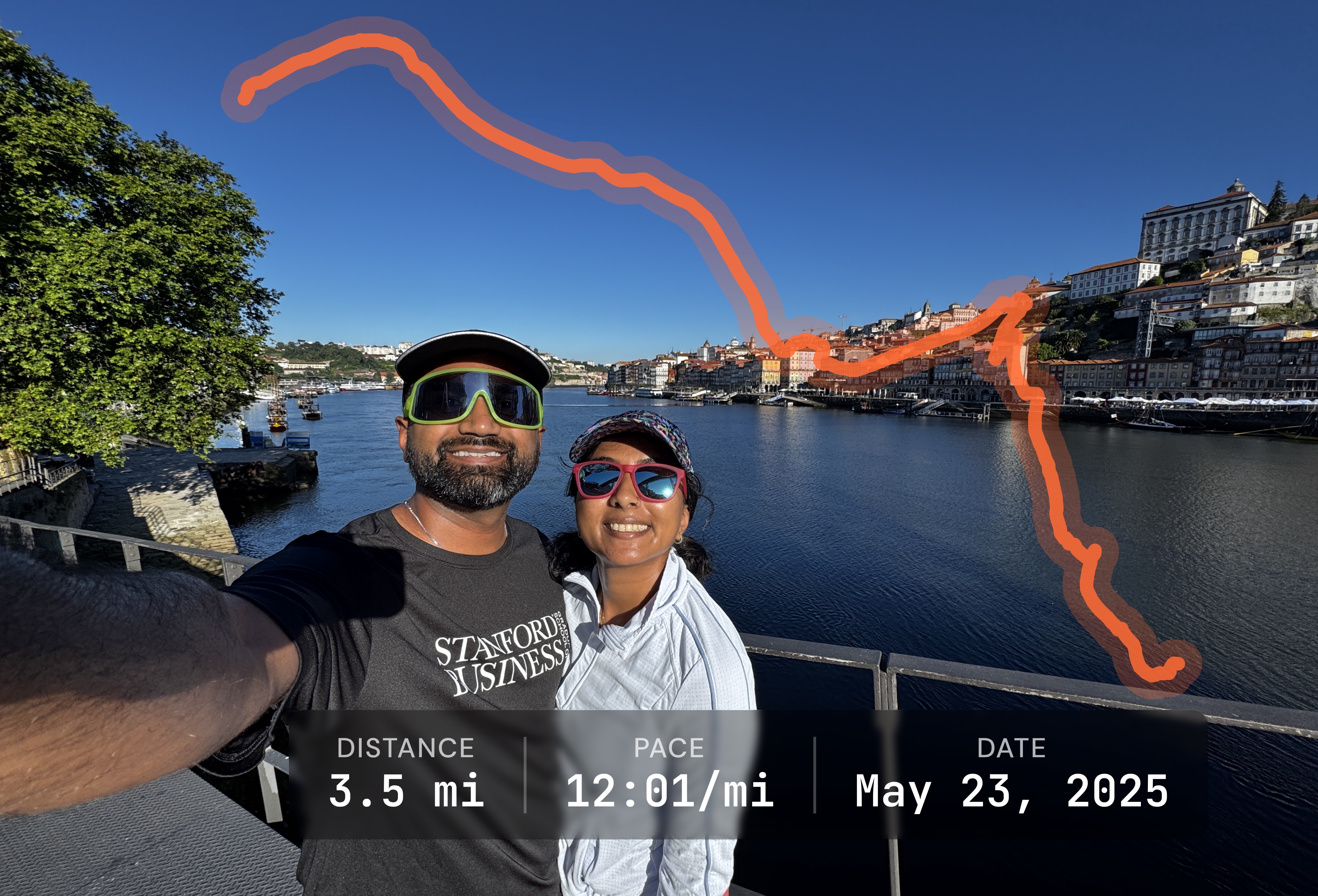 Example: your photo with Strava route overlay